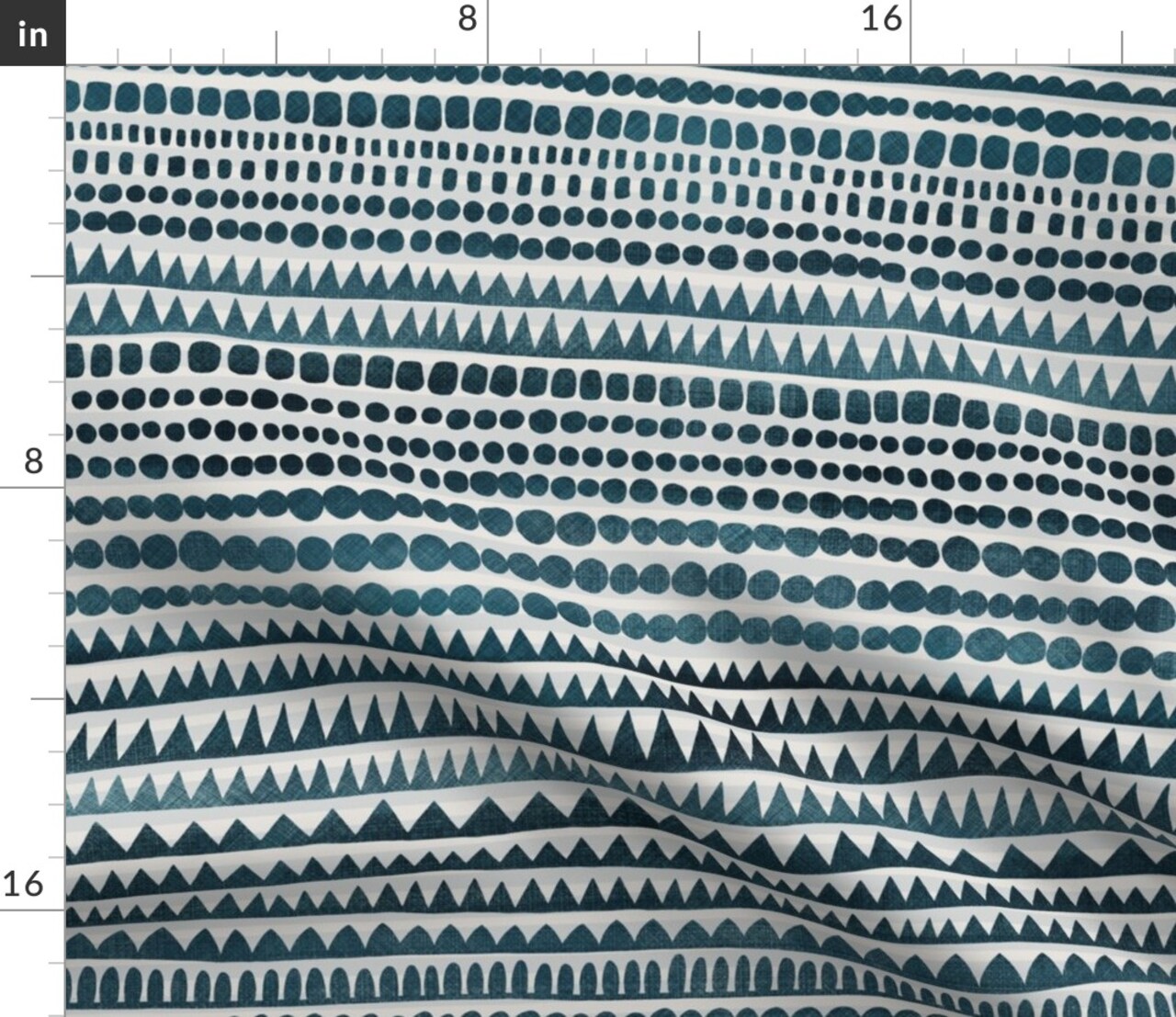 Abstract Shapes Monochromatic Blue Geometric Armadillo Stripes Custom Printed Fabric by Spoonflower Various Fabrics by the Yard or Fat Quarter